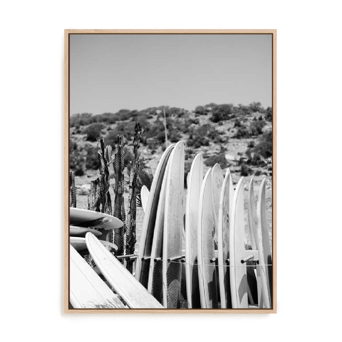 Zwart – Surfboards In Black And White Wall Art