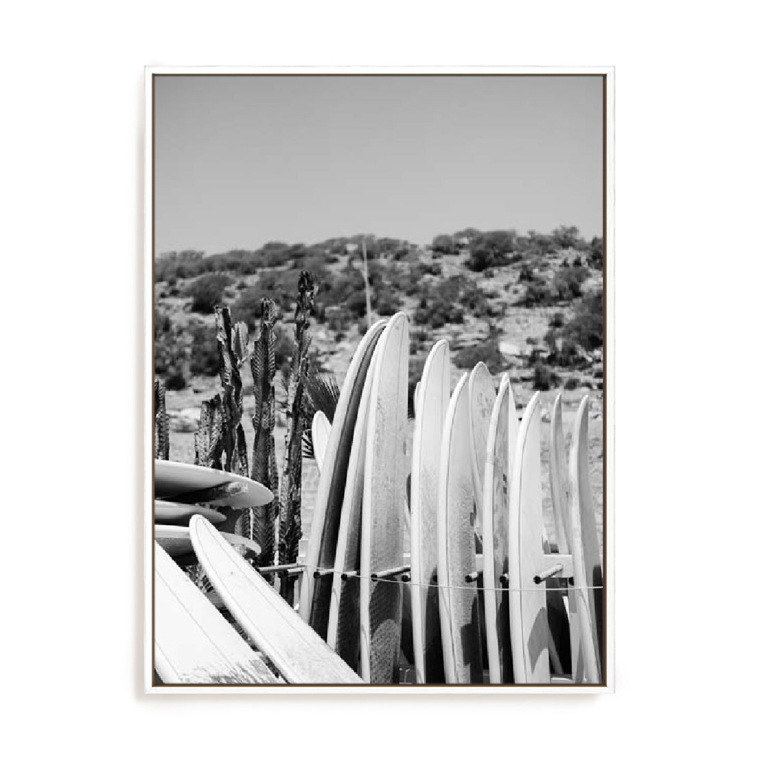 Zwart – Surfboards In Black And White Wall Art