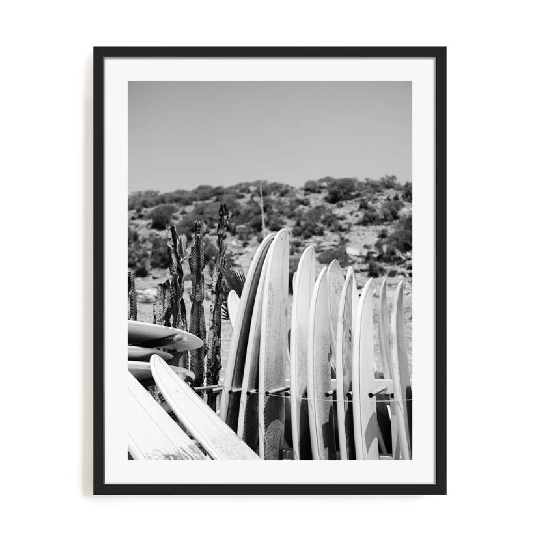 Zwart – Surfboards In Black And White Wall Art