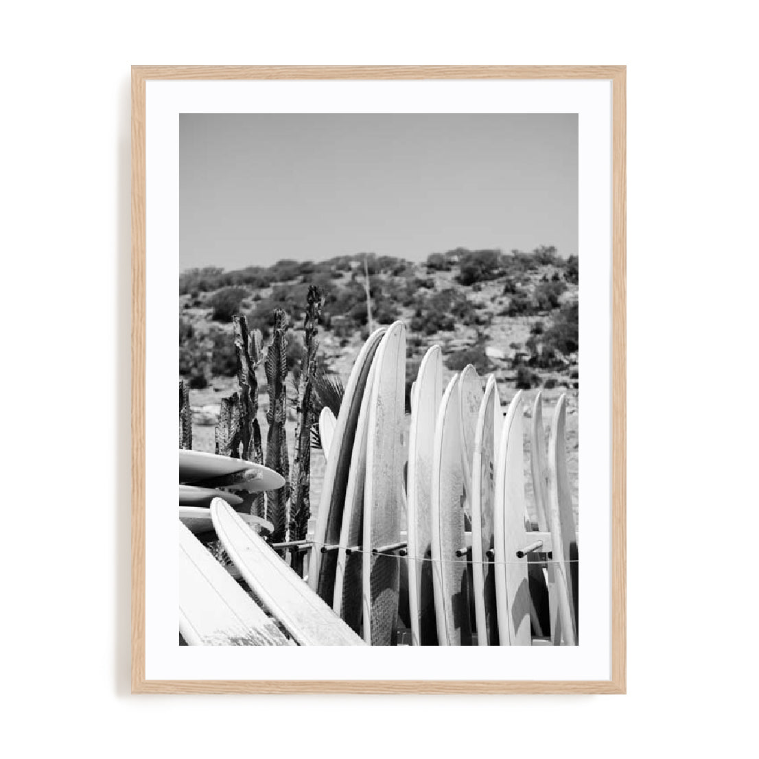 Zwart – Surfboards In Black And White Wall Art