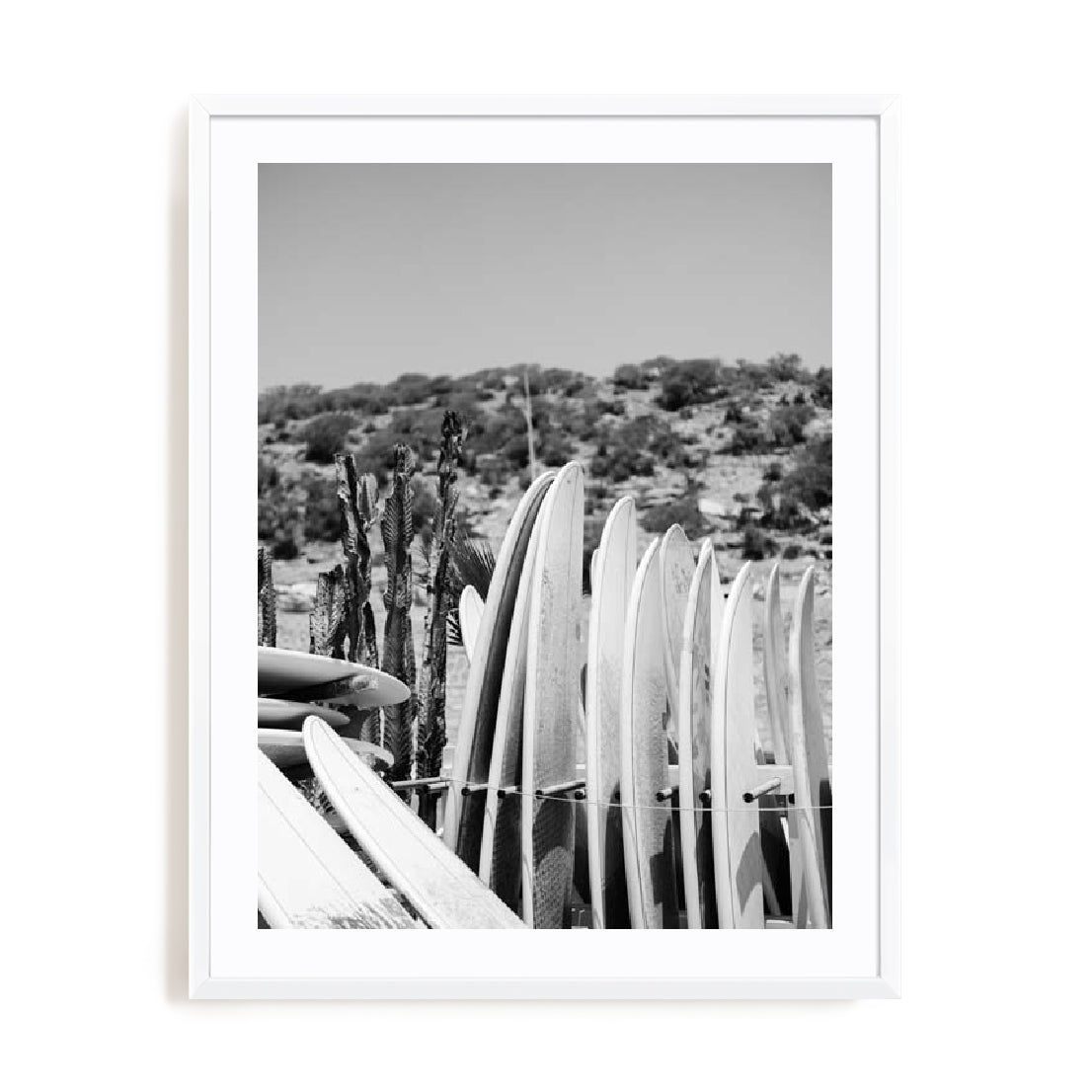 Zwart – Surfboards In Black And White Wall Art