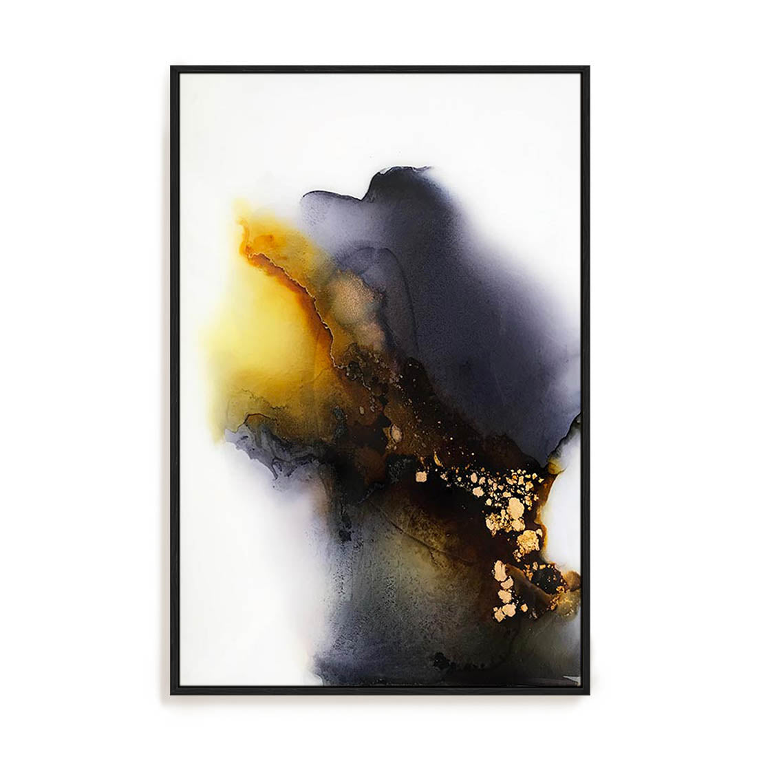 Wall Art Stretched Canvas In Black Frame - Storms – Connection Abstract Art