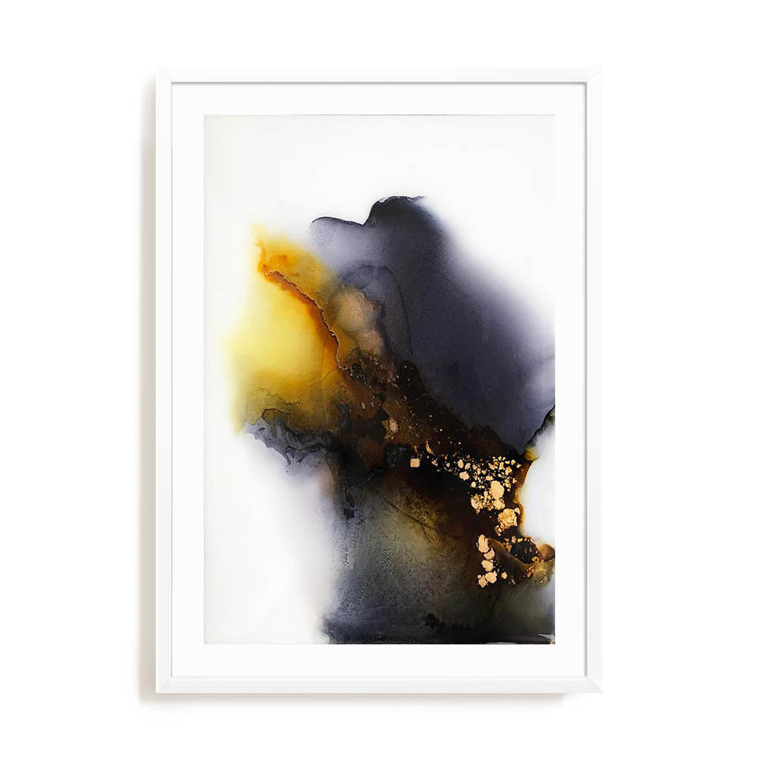 Wall Art Print Poster In White Frame - Storms – Connection Abstract Art