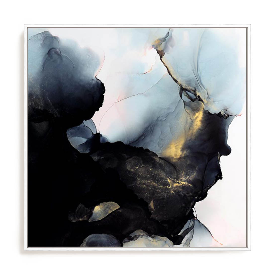 Wall Art Stretched Canvas In White  Frame - Roberg  – Dawn Coastal Art