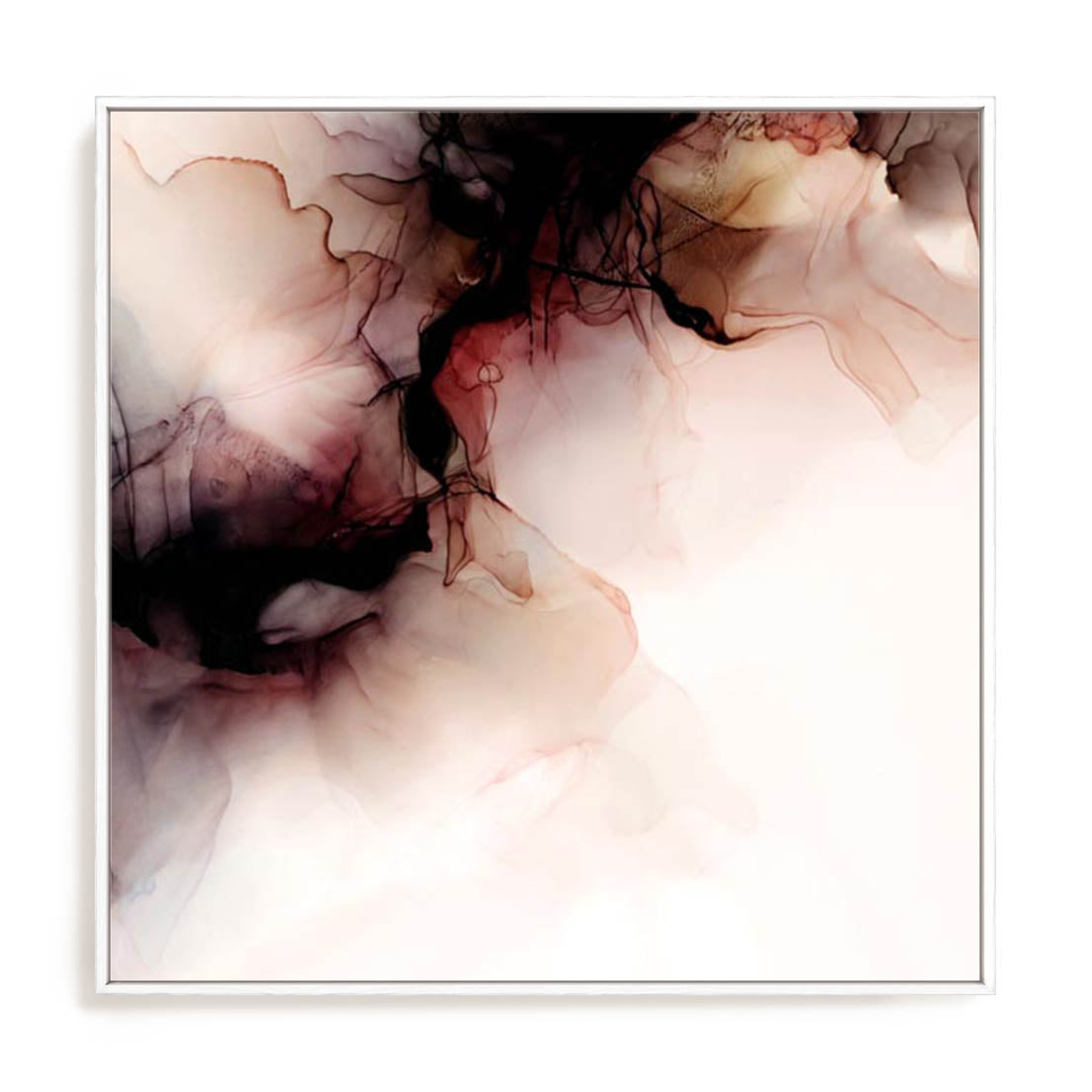 Wall Art Stretched Canvas In White  Frame - Roberg  – Storm I Abstract Art