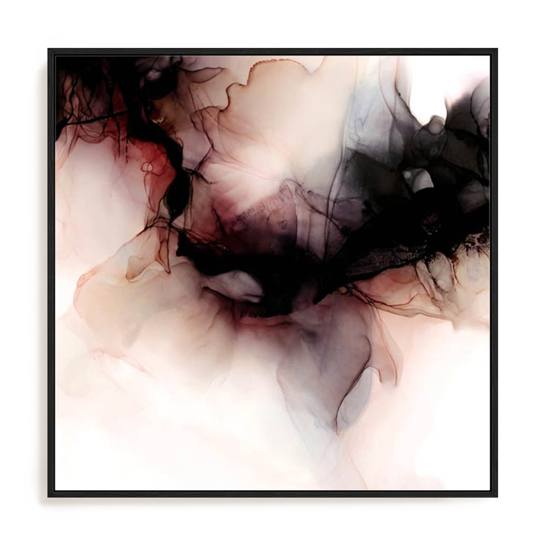 Wall Art Stretched Canvas In Black Frame - Roberg  – Storm Ii Abstract Art