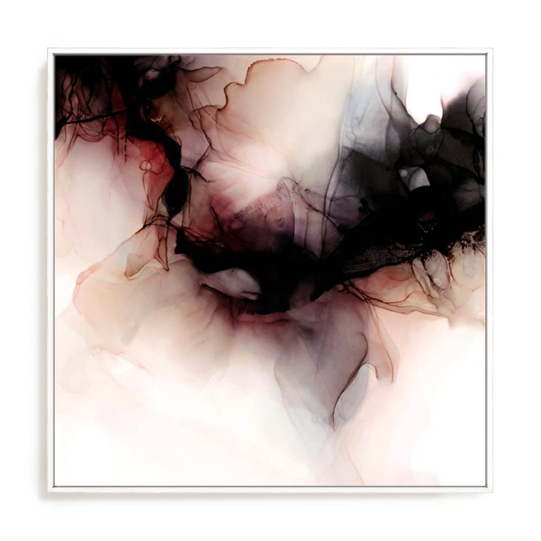Wall Art Stretched Canvas In White  Frame - Roberg  – Storm Ii Abstract Art