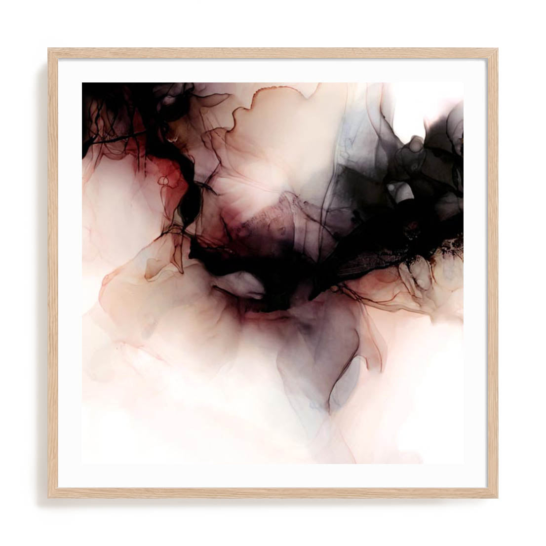 Wall Art Print Poster In Natural Oak Frame - Roberg  – Storm Ii Abstract Art