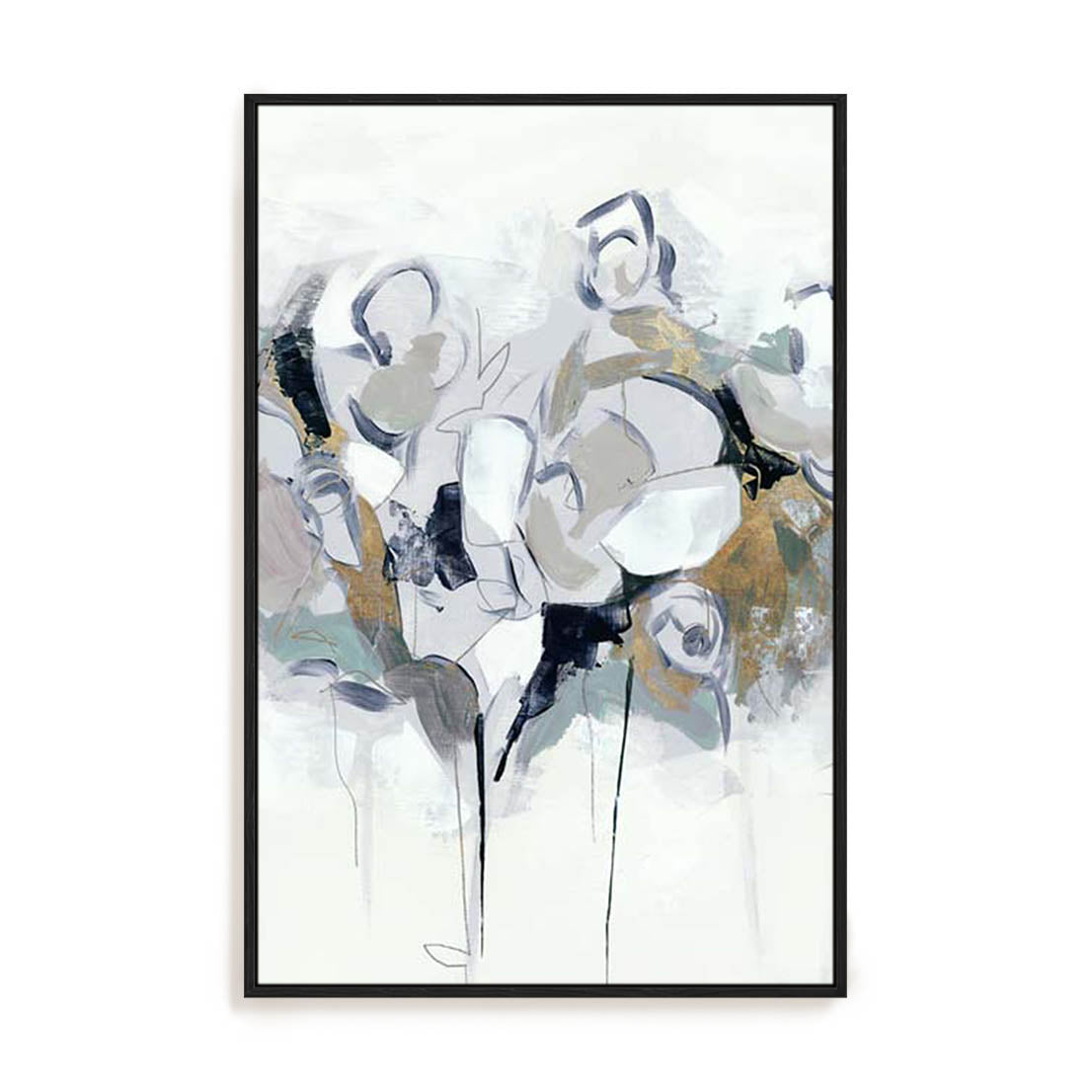 Blue Abstract Florals I Wall Art