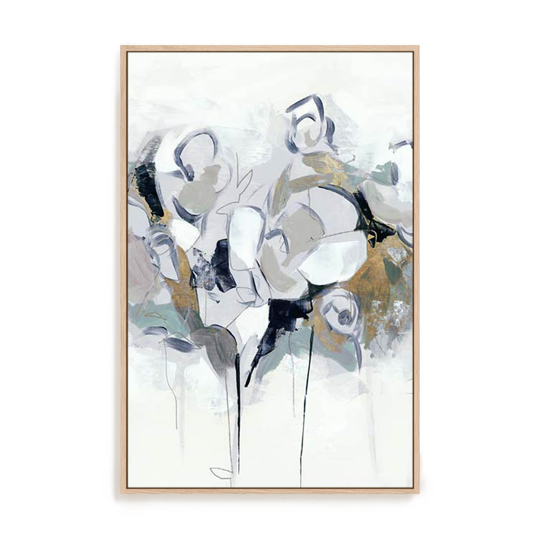Blue Abstract Florals I Wall Art