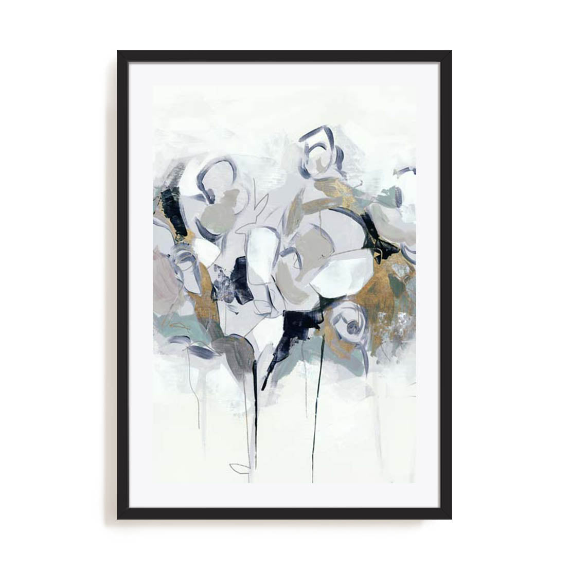 Blue Abstract Florals I Wall Art