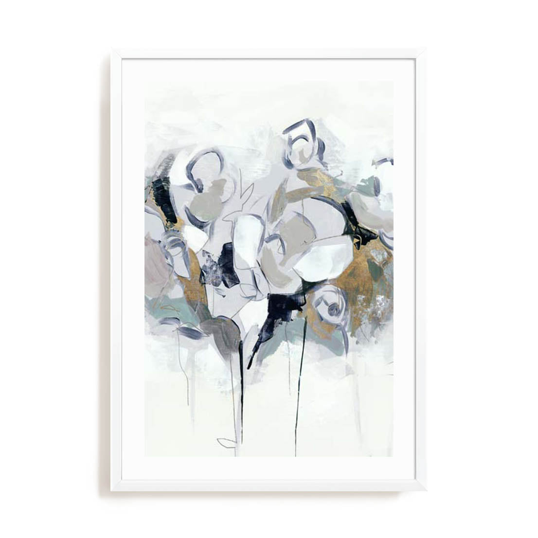 Blue Abstract Florals I Wall Art