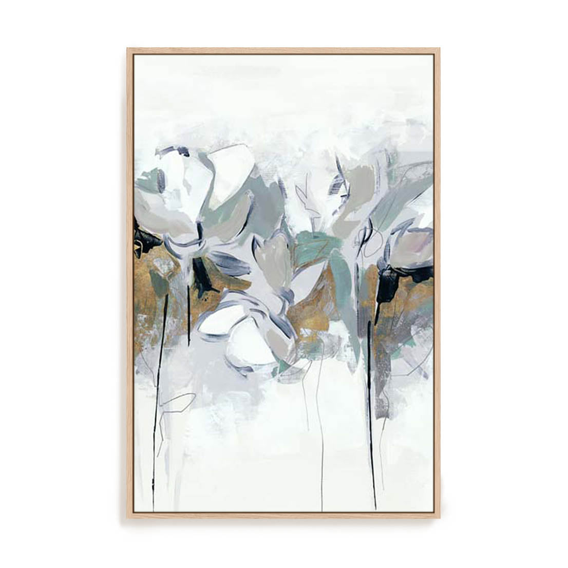 Blue Abstract Florals II Wall Art