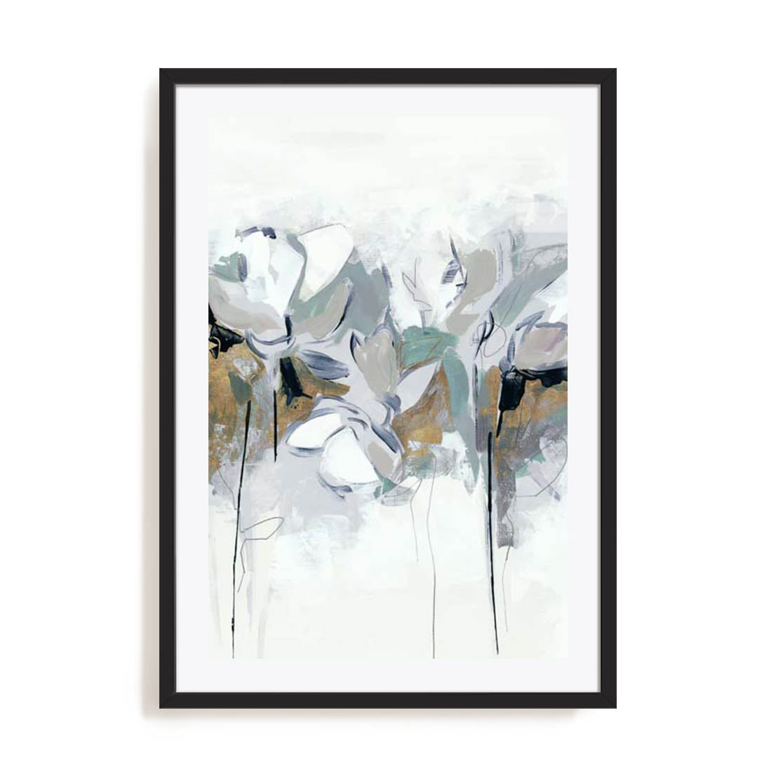 Blue Abstract Florals II Wall Art