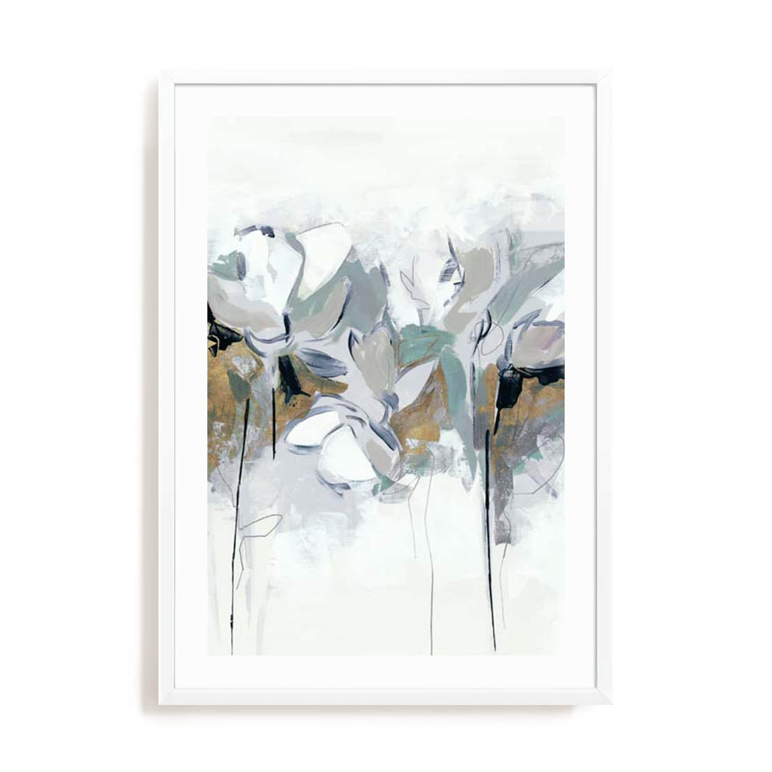 Blue Abstract Florals II Wall Art