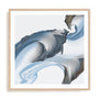 Wall Art Print Poster In Natural Oak Frame - Liquid Blue Motion I Abstract Art