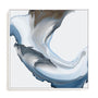 Wall Art Stretched Canvas In White  Frame - Liquid Blue Motion Ii Abstract Art