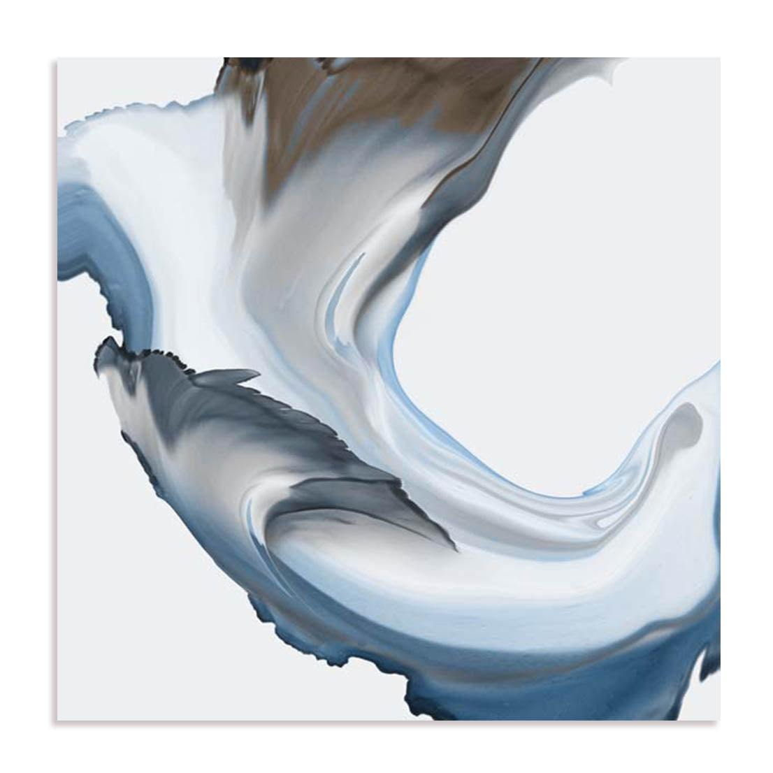 Unframed Stretched Canvas Or Print Only - Liquid Blue Motion Ii Abstract Art