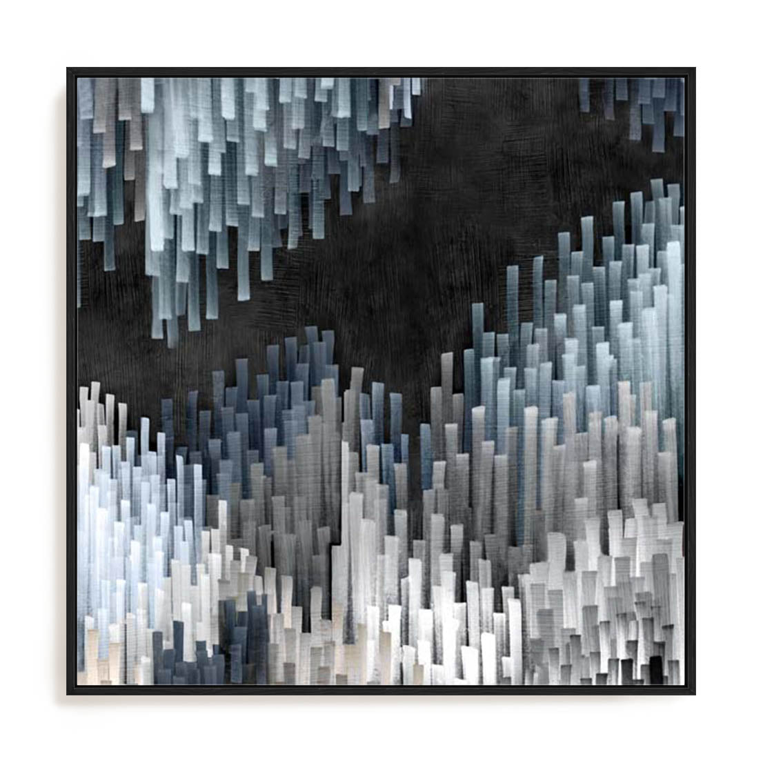 Wall Art Stretched Canvas In Black Frame - Giant Causeway Abstract Art