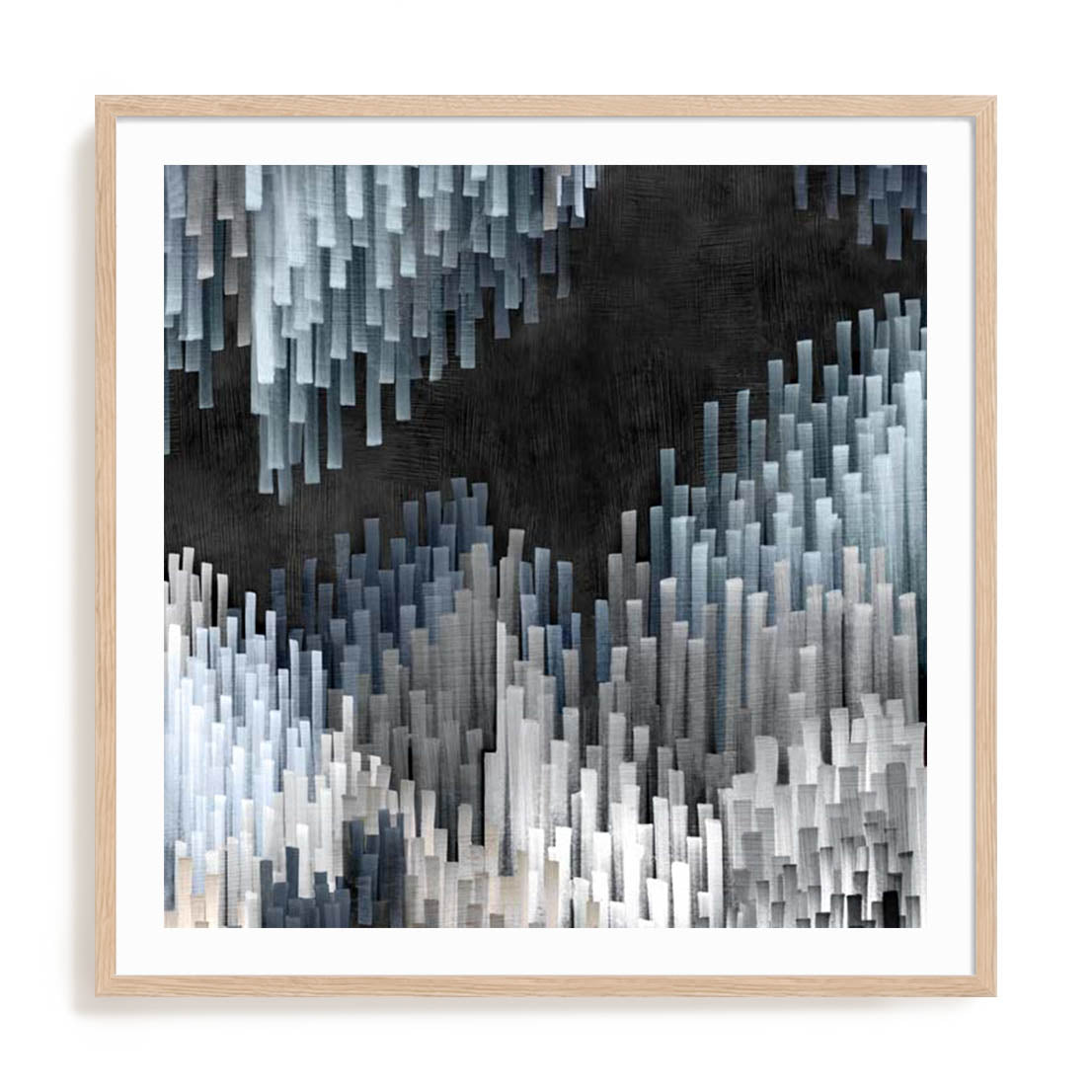 Wall Art Print Poster In Natural Oak Frame - Giant Causeway Abstract Art