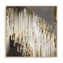 Wall Art Stretched Canvas In Natural Oak  Frame - Icicles I Abstract Art