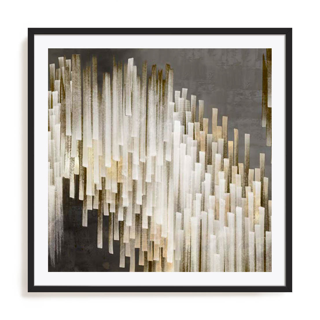Wall Art Print Poster In Black Frame - Icicles I Abstract Art