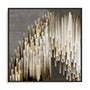 Wall Art Stretched Canvas In Black Frame - Icicles Iii Abstract Art