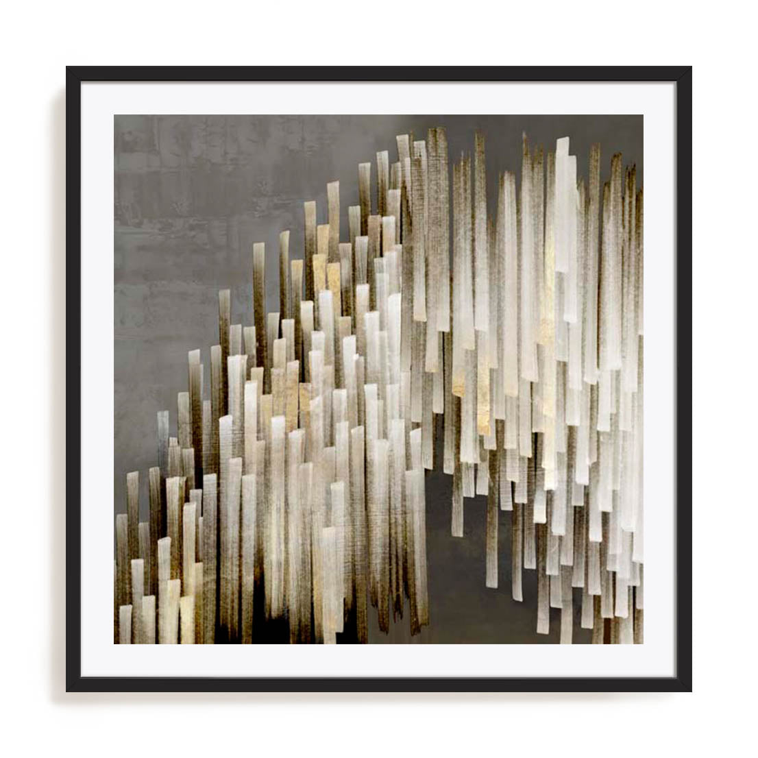Wall Art Print Poster In Black Frame - Icicles Iii Abstract Art