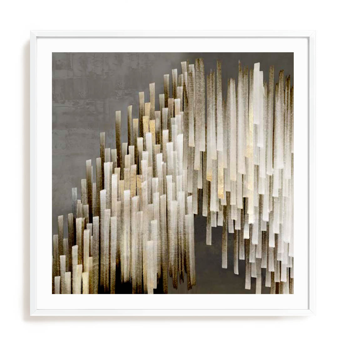 Wall Art Print Poster In White Frame - Icicles Iii Abstract Art