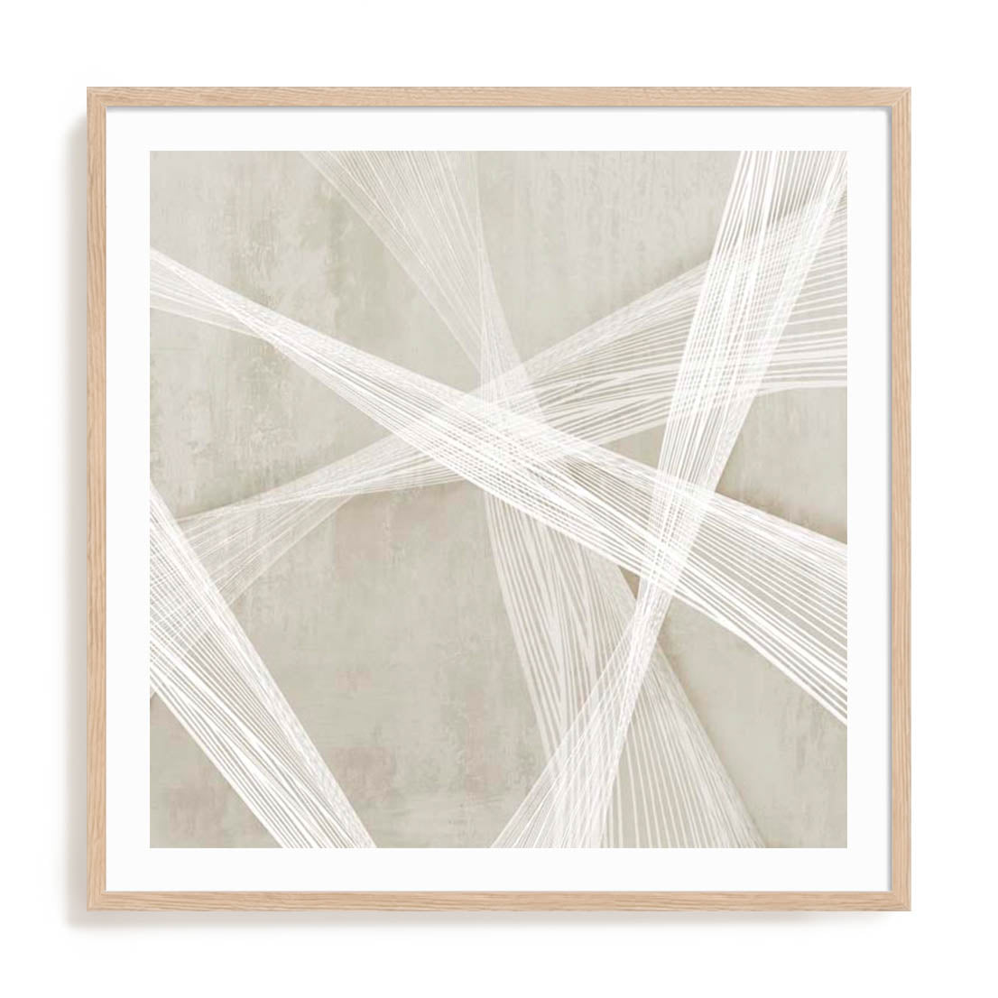 Wall Art Print Poster In Natural Oak Frame - Loomed Symmetry I Abstract Art