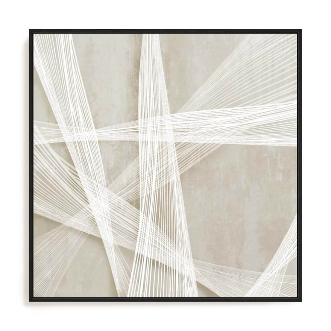 Wall Art Stretched Canvas In Black Frame - Loomed Symmetry Ii Abstract Art
