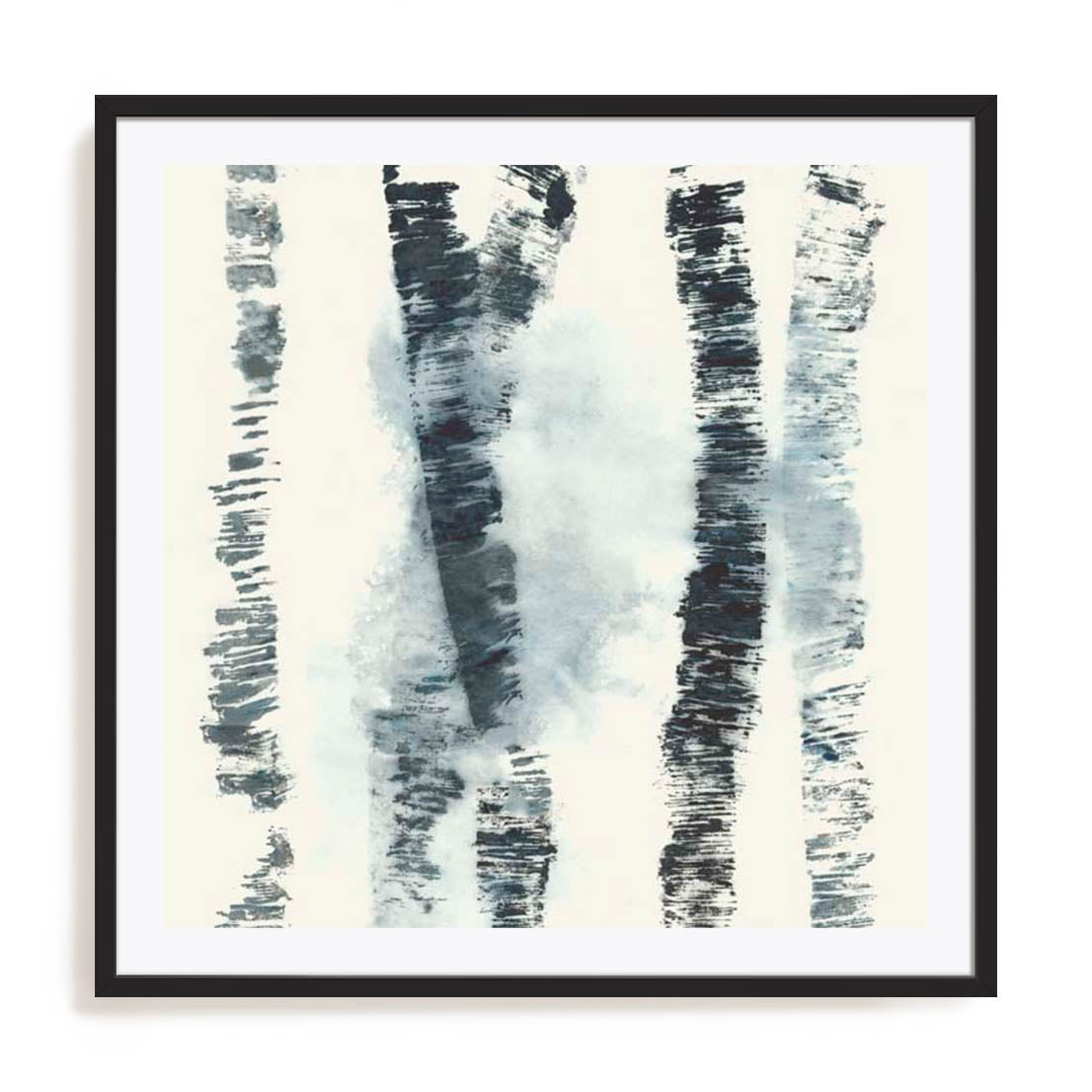 Wall Art Print Poster In Black Frame - Birch Echos I Abstract Art