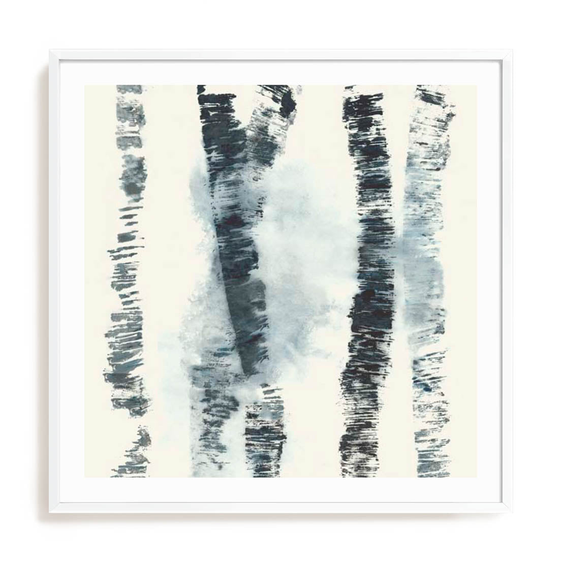 Wall Art Print Poster In White Frame - Birch Echos I Abstract Art