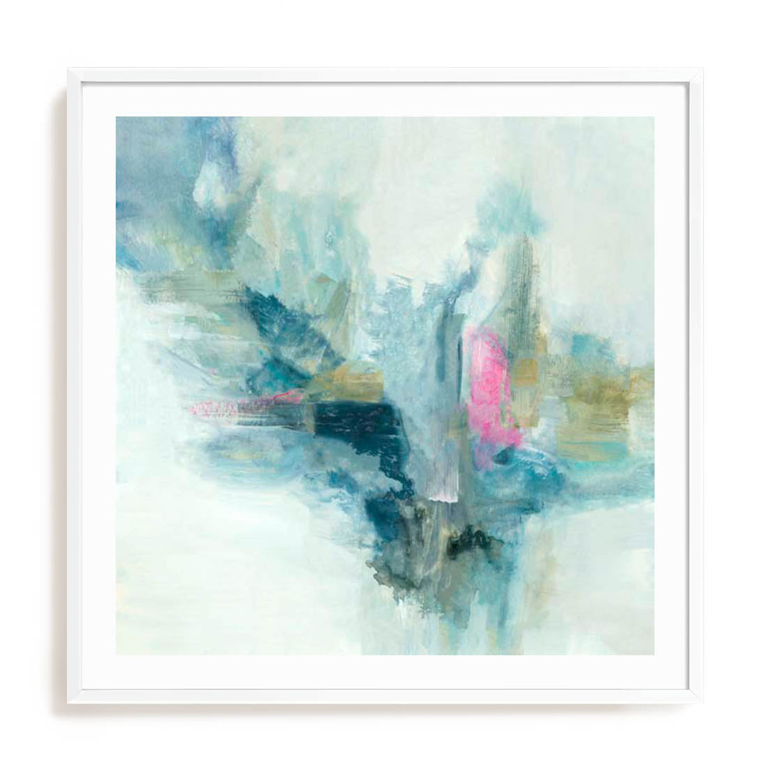 Wall Art Print Poster In White Frame - Soft Fusion I Abstract Art