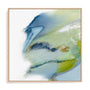 Wall Art Stretched Canvas In Natural Oak  Frame - Sapphire Edge Abstract Art