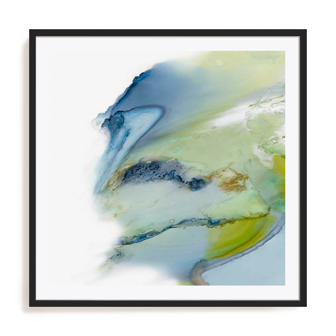 Wall Art Print Poster In Black Frame - Sapphire Edge Abstract Art