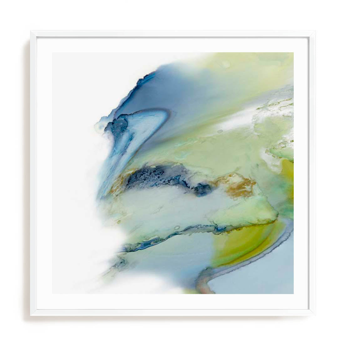 Wall Art Print Poster In White Frame - Sapphire Edge Abstract Art