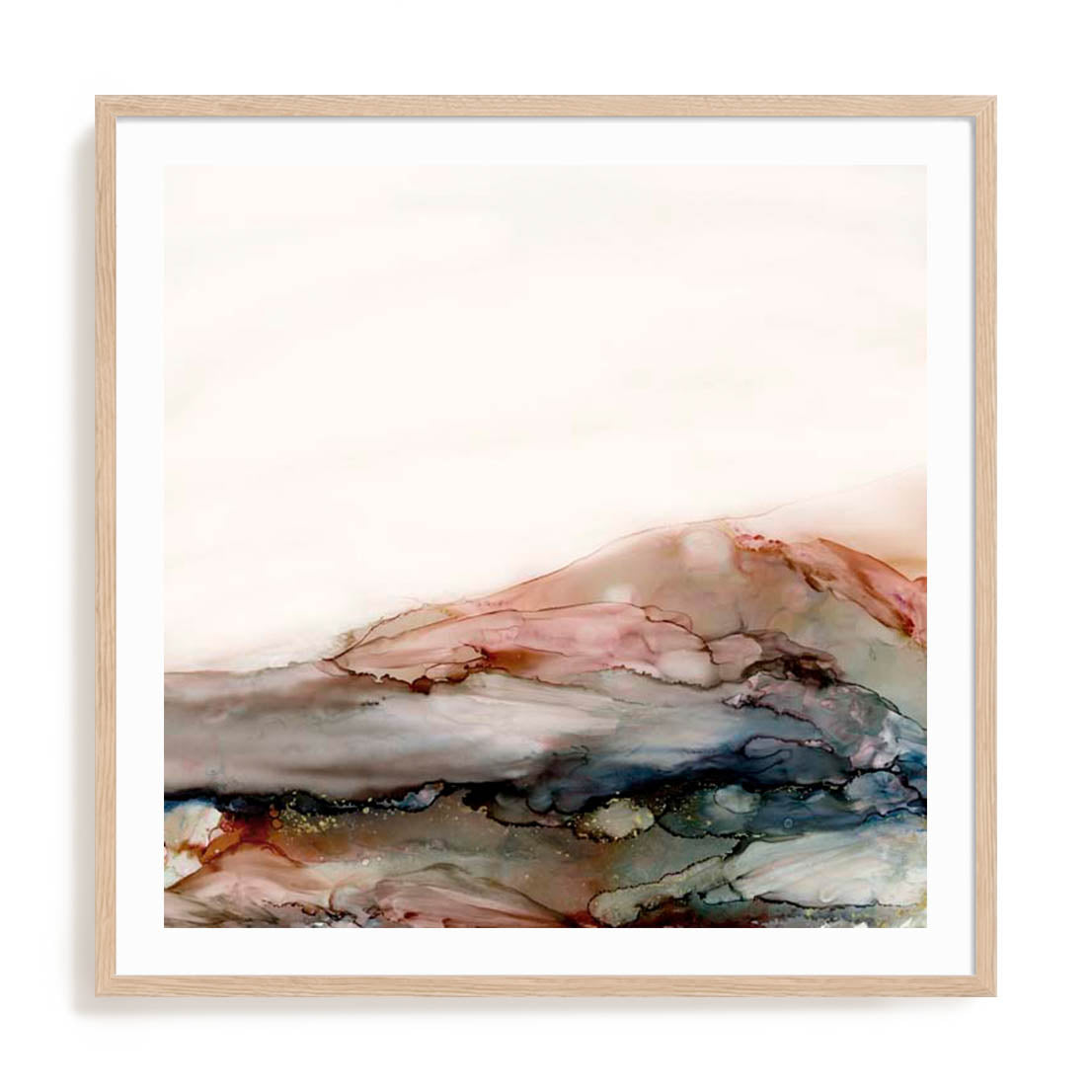 Wall Art Print Poster In Natural Oak Frame - Rocky Escape Landscape Art