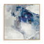 Wall Art Stretched Canvas In Natural Oak  Frame - Azure Swirl I Abstract Art