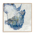 Wall Art Stretched Canvas In Natural Oak  Frame - Azure Swirl Ii Abstract Art