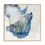 Wall Art Stretched Canvas In Natural Oak  Frame - Azure Swirl Ii Abstract Art