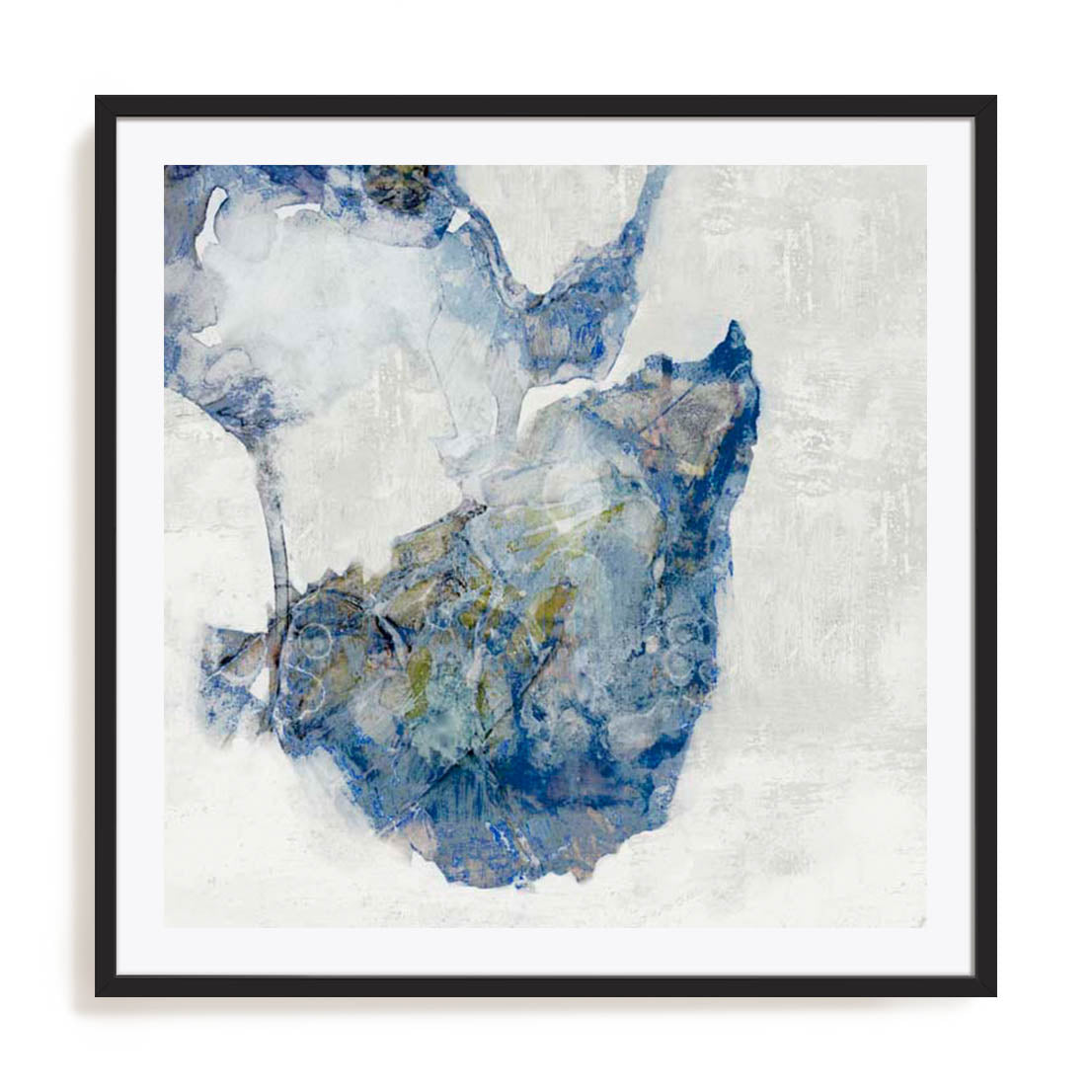 Wall Art Print Poster In Black Frame - Azure Swirl Ii Abstract Art