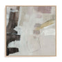 Wall Art Stretched Canvas In Natural Oak  Frame - Warm Simplicity Ii Abstract Art