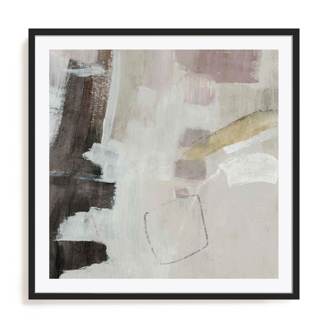 Wall Art Print Poster In Black Frame - Warm Simplicity Ii Abstract Art