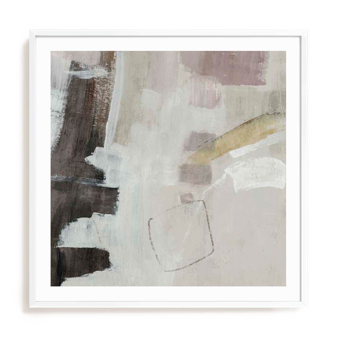 Wall Art Print Poster In White Frame - Warm Simplicity Ii Abstract Art