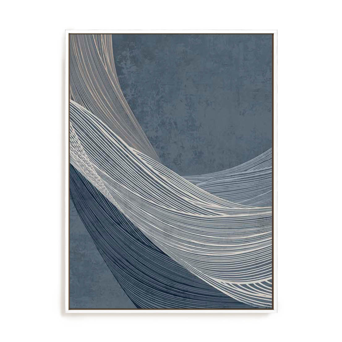 Wall Art Stretched Canvas In White  Frame - Indigo Threads Ii Abstract Art