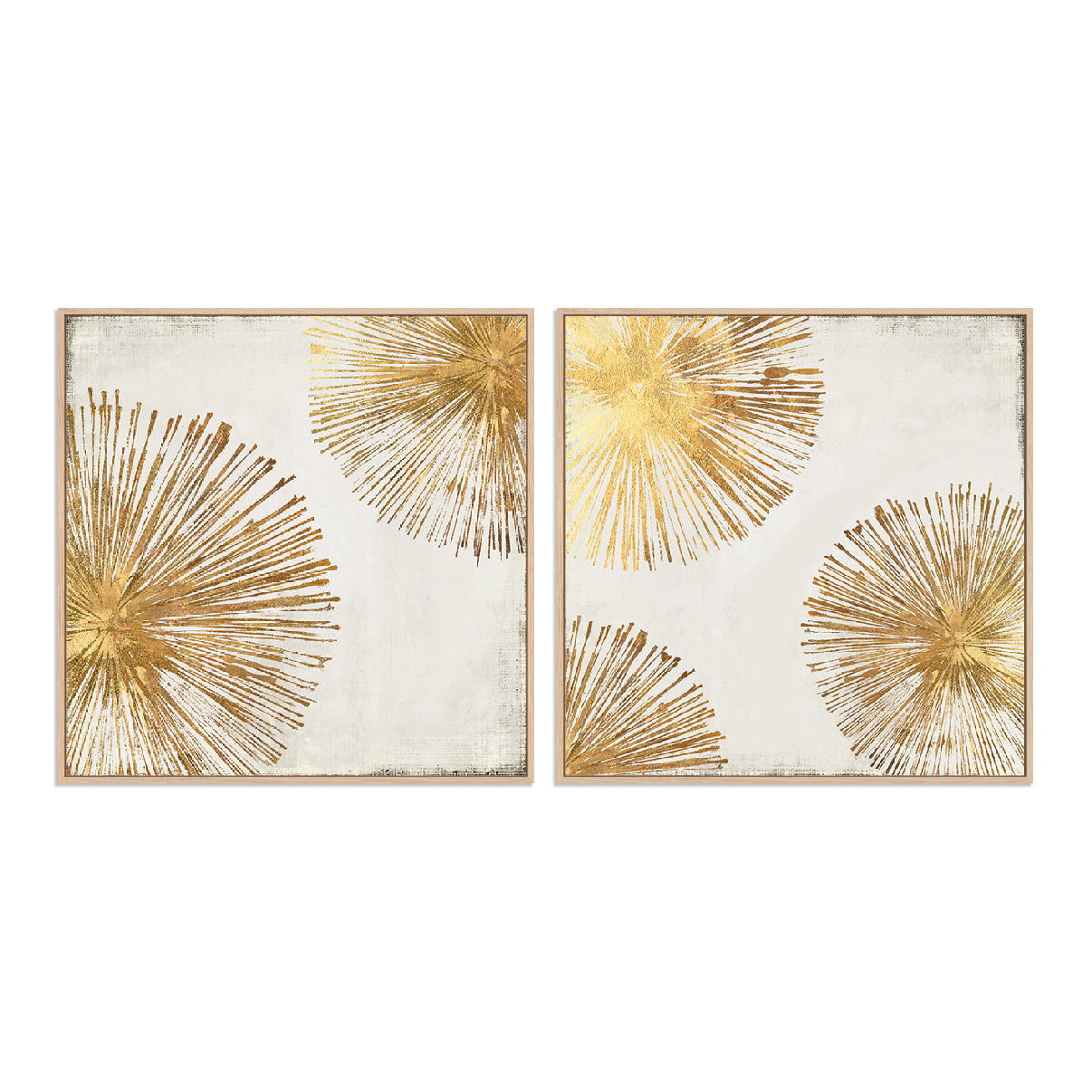 Golden Burst I And II Wall Art