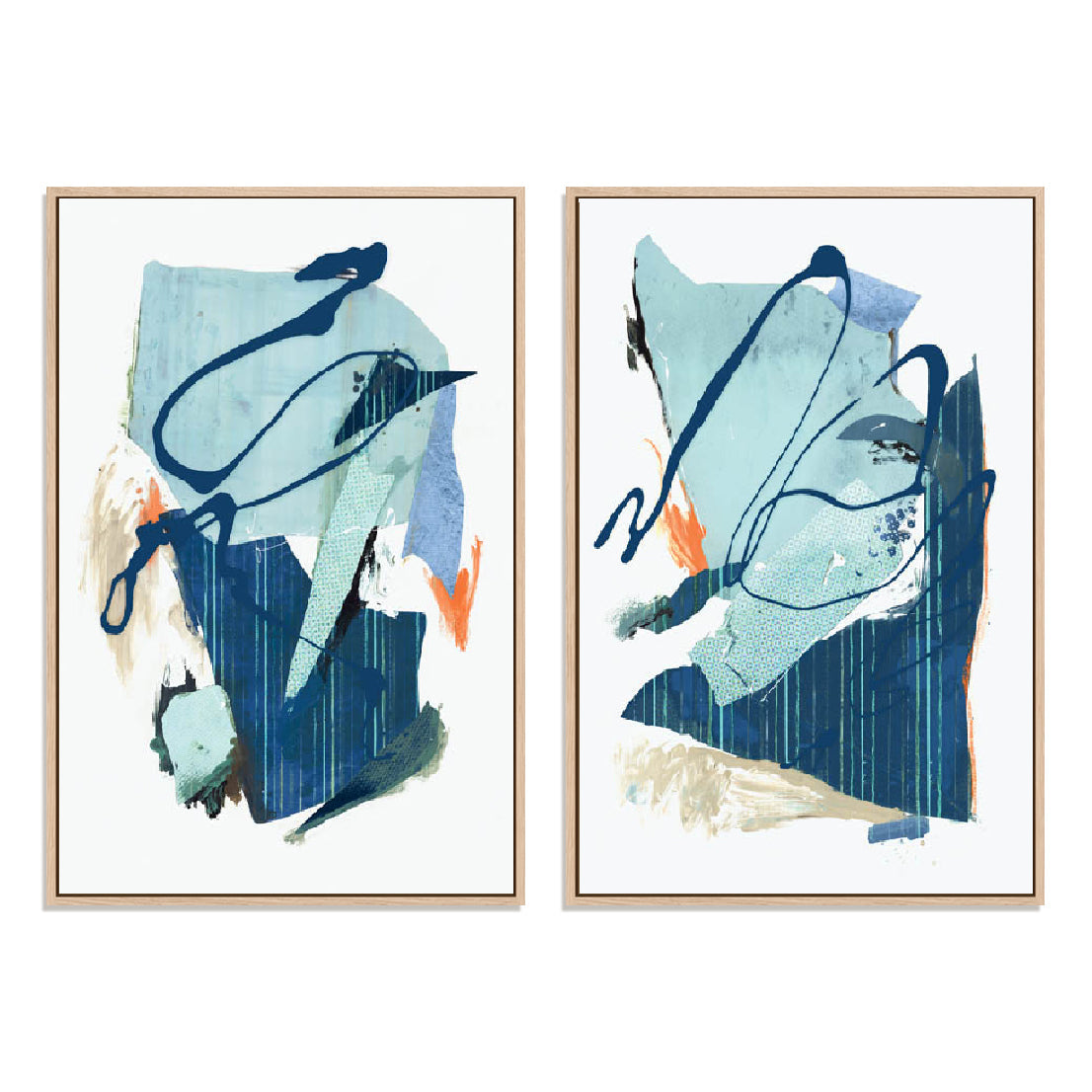 Gesture In Blue I And II Wall Art