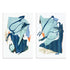 Gesture In Blue I And II Wall Art