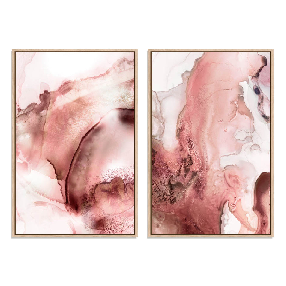 Pink Decorative Marble II And III Wall Art
